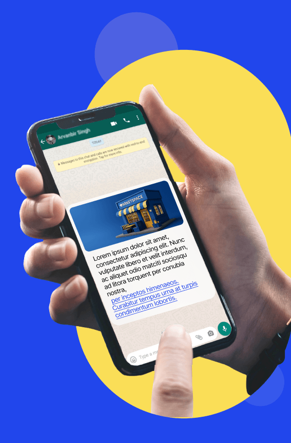 Phone showing Marketspace app